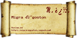 Migra Ágoston névjegykártya